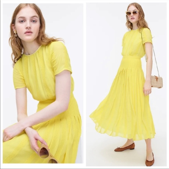 j crew midi dress in embroidered chiffon SURF&Palms Waffle Embroidered Dress main image 1